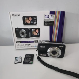 Vivitar Vivicam F536 14.1MP Flip Screen Compact Digital Camera black Tested - Picture 1 of 11