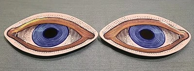 Set Of 2 Jonathan Adler Eye Trinket Trays - 6.5" W, 4" D - Image 1 of 4
