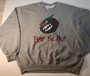 VTG Y2K Ohio State University Fear The Nut Crewneck Sweatshirt Jerzees Size L - Picture 1 of 7