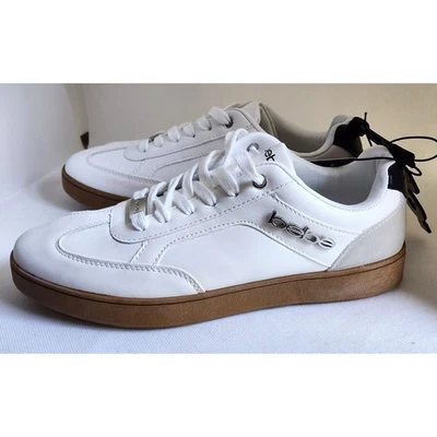 Zapatillas-bebe-blanco-corbatas de encaje delanteras-marca de metal plateado-para mujer talla 8 Foto 1 de 4