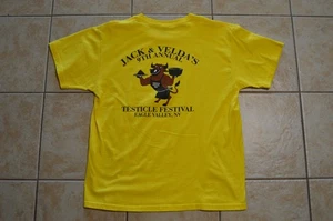 Vintage Testicle Festival Jack & Velda's 2006 NV Bull Comic Gay T-Shirt LARGE - Picture 1 of 12