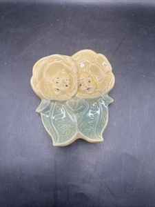 Vintage Brush McCoy Pottery Flower Child Spoonrest Spoon Rest Yellow - Picture 1 of 5