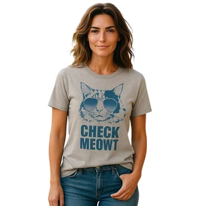 Hybrid Check Meowt Damen T-Shirt grau Katze XL - Bild 1 von 3