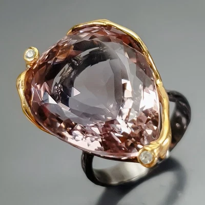Anillo ametrino natural vintage de 40 quilates de plata de ley 925 talla 8/R419136 Foto 1 de 4