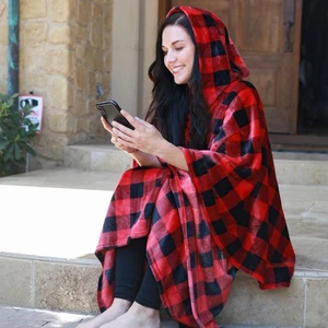 Oversized Wearable Blanket Hoodie Sweatshirt Comfy Fleece Pullover Pocket Poncho - Picture 1 of 8