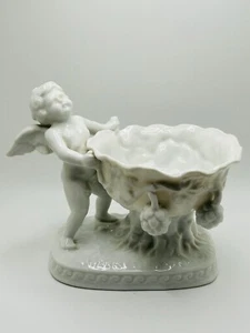 Tashiro Shoten weiß glasiertes Porzellan stehende Cherub und Traube Schale Kompott - Bild 1 von 7