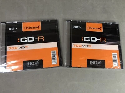 Intenso Slimline CD- R 700 MB 80 Min 2x - 52x CD-R Factory Sealed - Image 1 of 2