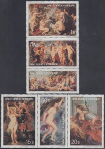 ST THOMAS and PRINCIPE Sc # 441-6 CPL MNH 2 x STRIPS of 3, RUBENS PAINTINGS - Picture 1 of 1
