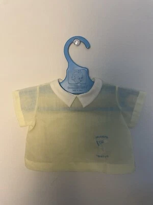 VTG 60s Nannette 0-3M yellow shirt white collar & "grandpa loves me" embroidery - Image 1 of 4