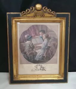 Antique Etienne FESSARD-VANLOO-1756 Etching -Allegory Painting La Musique 14x10 - Picture 1 of 9