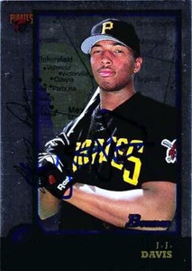 J.J. Davis autographed baseball card Pittsburgh Pirates 1998 Bowman Chrome #141