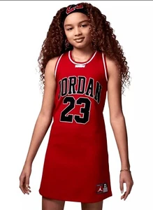 NEW Jordan Flight 23 Red Stitched Sewn Basketball Jersey Dress  Girls Size M - Picture 1 of 6