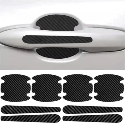 Protector adhesivo antiarañazos para manija de puerta de coche 8 piezas accesorios negros Foto 1 de 4