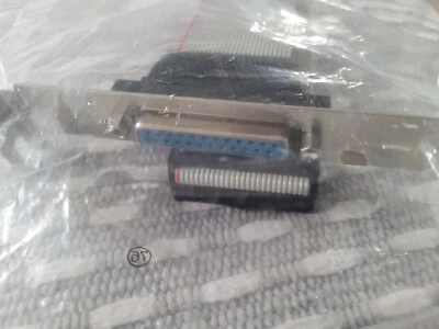 Parallel Port Header Cable Adapter I/O 16" with Bracket DB25, IEEE 1284  - Image 1 of 4