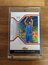 2004-05 Topps Finest Framed Refractor 1/1 Rasheed Wallace Pistons 