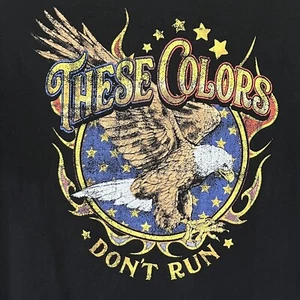 These Colors Don’t Run Eagle Patriotic Shirt Adult XL Black Short Sleeves Mens - Picture 1 of 7