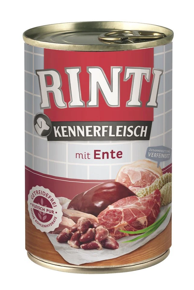 Rinti Kennerfleisch pur Ente 24x 400g Nassfutter Feuchtnahrung Hundefutter - Bild 1 von 1