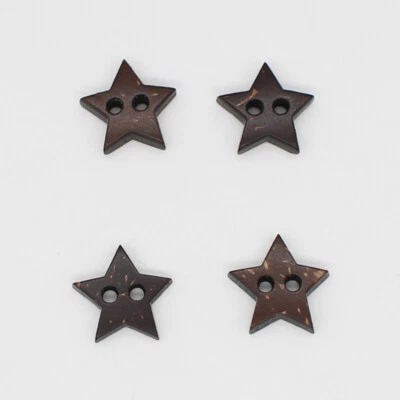 100pcs 15mm Coconut Shell Buttons 2-hole Five-pointed Star Sewing Clothing Craft - Image 1 of 4