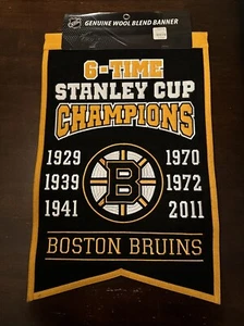 NHL Boston Bruins 6 time Stanley Cup Champions wool banner  - Picture 1 of 2
