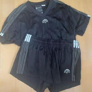 ALEXANDER WANG x Adidas Plain Short Sleeve T-Shirt / Shorts Set Up Black S USED