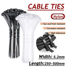 Weiß & schwarz Nylon extra starke Kabelbinder Reißverschluss Wraps - hochwertige