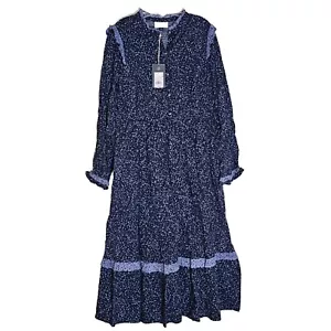 Universal Thread Kleid Damen klein blau Prärie Landhaus Kern Pandemie Rüschen S - Bild 1 von 12