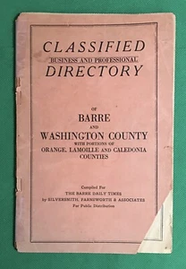 1947-1948 Barre And Washington County Vermont Business & Professional Directory - Imagen 1 de 12