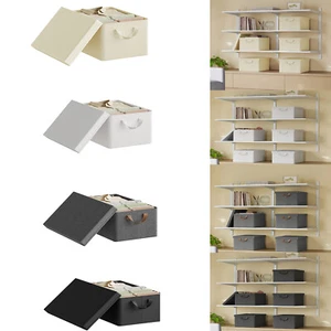 Aufbewahrungsbox mit Deckel Stoffboxen Aufbewahrungskorb Kleidung Klappbox  - Bild 1 von 61