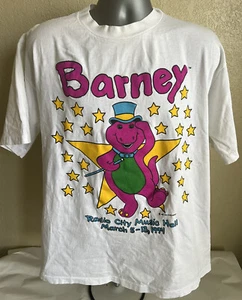 Vintage Barney Dinosaur Radio City Music Hall Adult T Shirt XL Single Stitch 93 - Picture 1 of 18