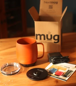 Taza Naranja Moderna Temperatura Controlada Térmica con Tapa Resistente a Derrames - Imagen 1 de 21