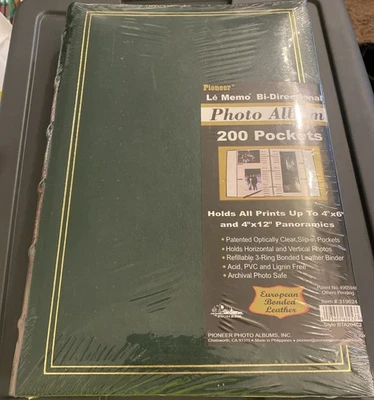 Pioneer Le Memo Bi-Directional Photo Album 200 Pockets European Bonded Leather - Image 1 of 4