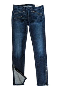 Rag & Bone Damen 27 blau Kensington Knöchel Reißverschluss Skinny Stretch 29 x 28 hergestellt in den USA gebraucht, in einwandfreiem Zustand - Bild 1 von 16