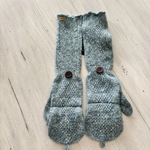 COLUMBIA Women’s Blue Marled Knit Convertible Gloves Mittens Fold Over One Size - Picture 1 of 9