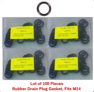 LOT 100 DP7414 RUBBER OIL DRAIN PLUG CRUSH WASHERS GASKETS 14MM Fits: Ford & - Picture 1 of 5
