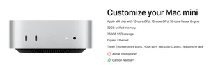 M4 Mac Mini 32 GB, 256 SSD, Apple Care, Magic Keyboard Touch ID, Magic Trackpad - Picture 1 of 5