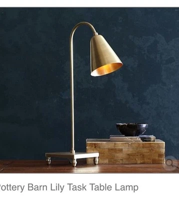 POTTERY BARN LILY TASK TABLE LAMP BRASS - Image 1 of 4