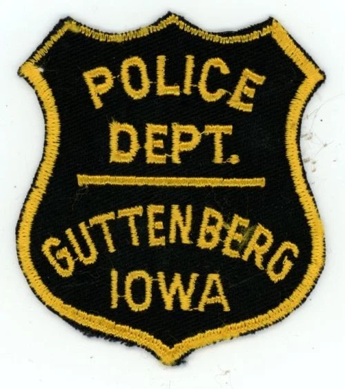 IOWA IA GUTTENBERG POLICÍA BONITO ANTIGUO PARCHE DE HOMBRO SHERIFF Foto 1 de 1