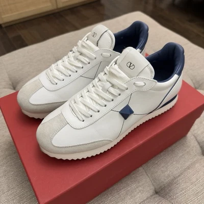 Valentino Men’s Retro Runner In White & Dark blue Size 40 - Image 1 of 4