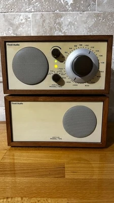 2pc Tivoli Audio Model Two Henry Kloss Stereo Radio Speaker AM FM Aux Works Read - Image 1 of 4