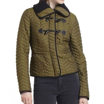 Abrigo Chaqueta Cartonnier Verde Acolchado Crop Toggle Talla Pequeña Foto 1 de 4