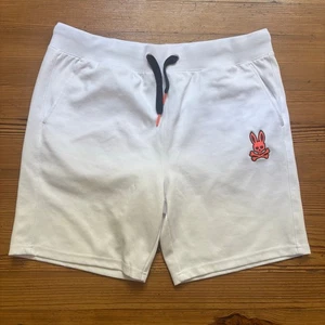 Pantaloncino uomo Psycho Bunny bianco rosa logo elastico in vita TAGLIA XXL - Foto 1 di 5