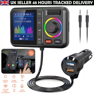 Car FM Wireless Bluetooth Transmitter MP3 Player USB Fast Charger Adapter 2024 - Picture 1 of 13
