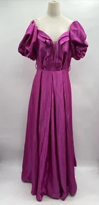 PINELINE Women's Hot Pink Off Shoulder Puff Short Sleeve Dress W/ Built In Bra - Picture 1 of 18