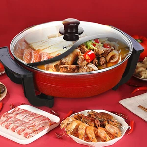 1300W Elektrische Hot Pot Mit Heizsockel & Deckel 6L 2 Kammern Shabu Shabu Neu - Bild 1 von 19