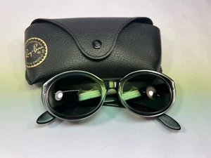 Ray Ban Dark Green? Translucent Bewitching sunglasses 70s-80s With Case - Picture 1 of 24