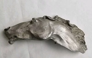 Vintage Christopher Ross Silver Tone Horse Head Belt Buckle 1976 C. Ross - Picture 1 of 7