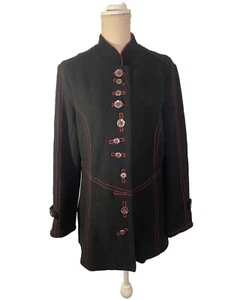 Ladies Women’s Black Wool Size L 100% Wool Coat By Icelandic Design Winter - Picture 1 of 14