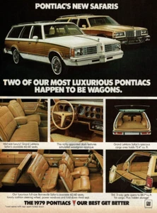 1979 Vintage Print Ad Pontiac Grand LeMans Bonneville Safaris Wagons Luxurious - Picture 1 of 2