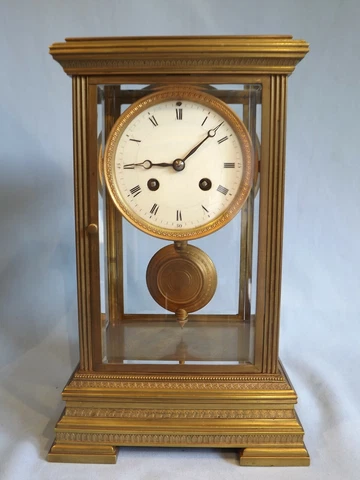 19c French Bronze 4 Glass Clock Retailed By "Maple & Co" Cover