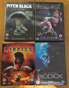 Riddick Complete DVD Collection Set Pitch Black Chronicles Dark Fury Vin Diesel - Picture 1 of 1